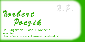 norbert poczik business card